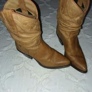 Miss Capezio brown slouch cowgirl boots
